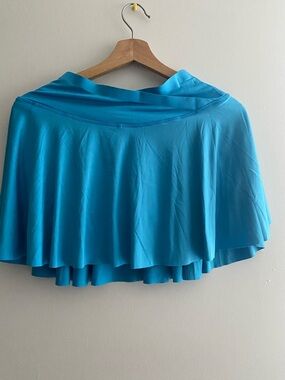 Flared Aqua Blue Circle Skirt with Soft Drape